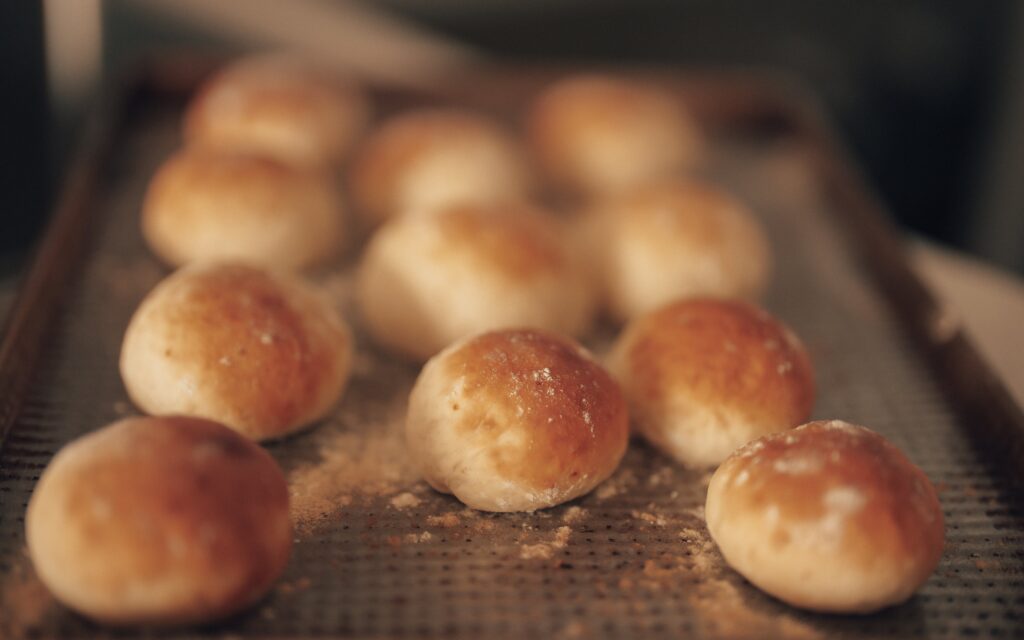 fresh baked bread during a relaxing cooking session at home